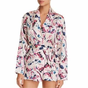 New Sam Edelman Paint Sexy Silky Short Robe / Lingerie / House Coat